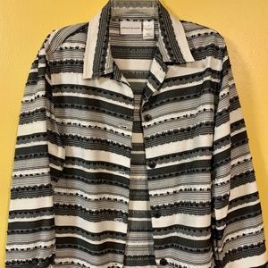 Alfred Dunner Striped Textured Jacket